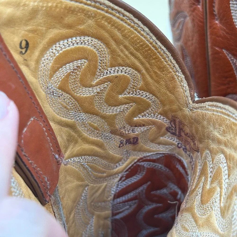 Justin Womens Lizard Skin Western Cowgirl Boots Cognac Brown 8310 8.5 D